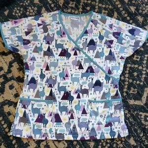 UA Scrubs llama scrub top